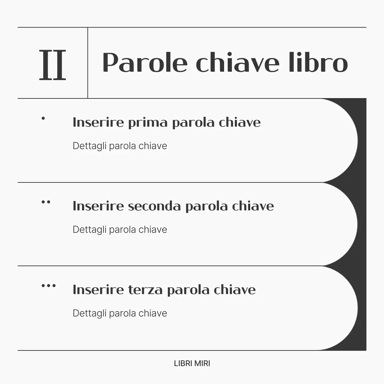 Un semplice post di sintesi del libro in bianco e nero