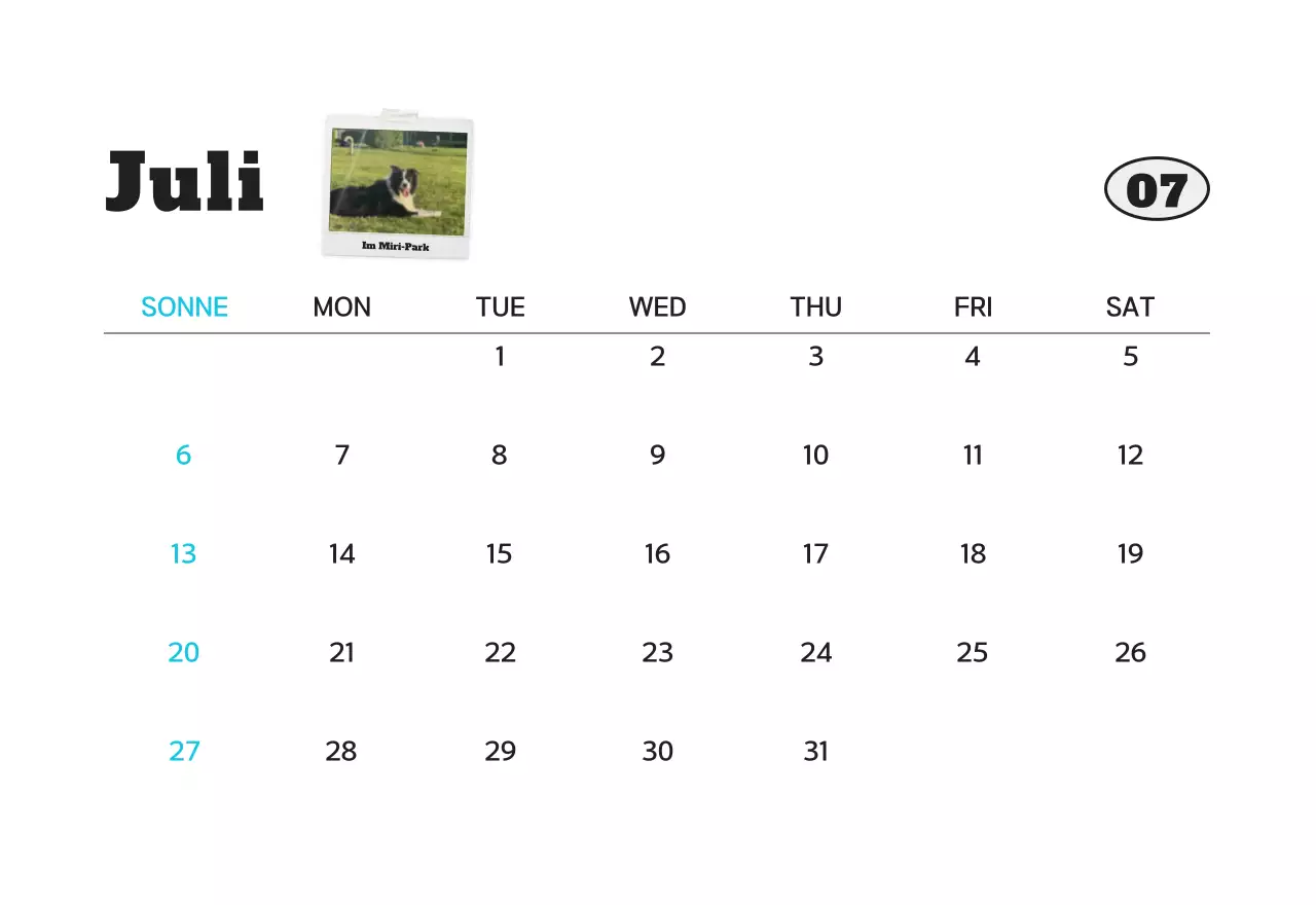 Weißer sauberer Haustier-Fotokalender