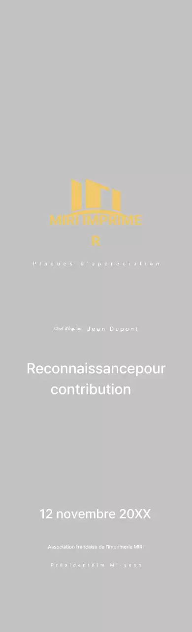 Plaque d'appréciation or Neat