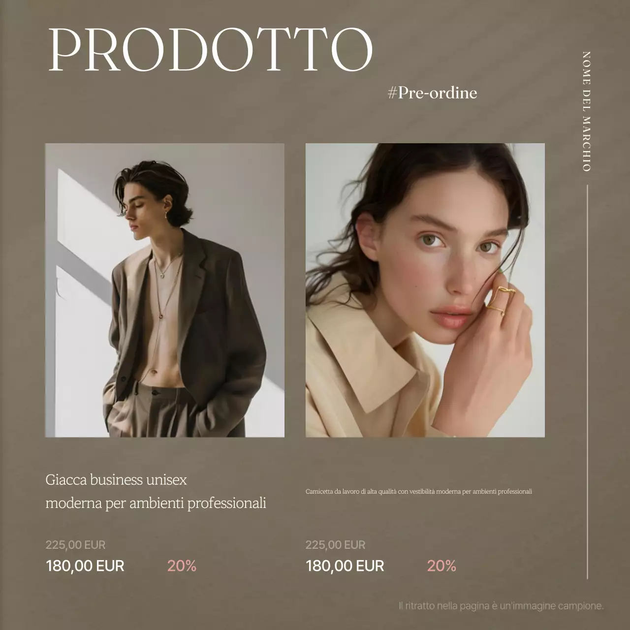 Promuovere un marchio autunnale moderno in marrone