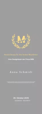 Gepflegte Listungstafel mit Lorbeeren