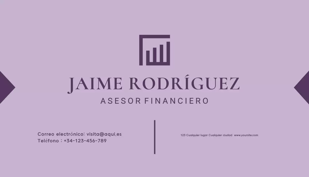 tarjeta financiera profesional morada