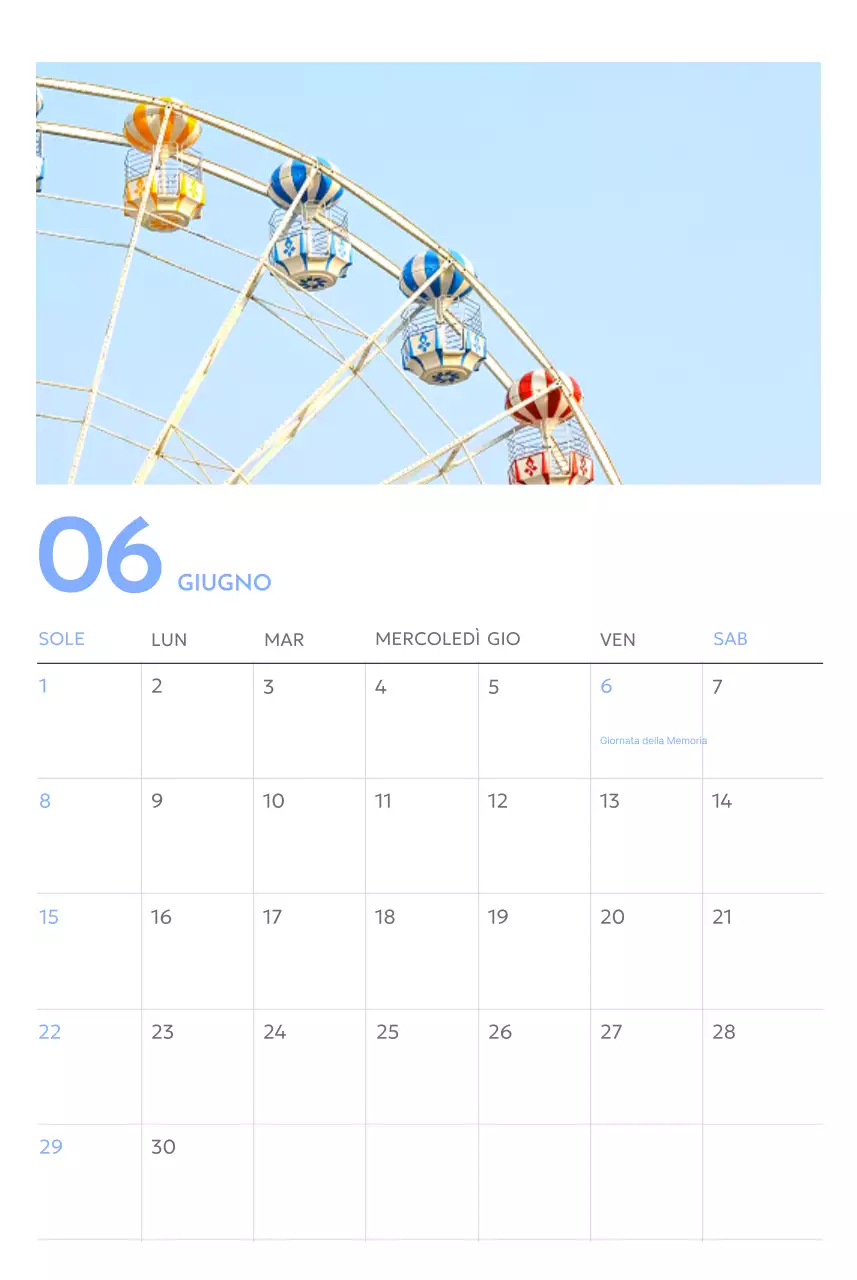 Calendario con foto tracciatore di obiettivi con un tocco di blu