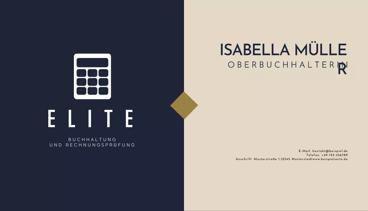 marine moderne buchhaltung visitenkarte