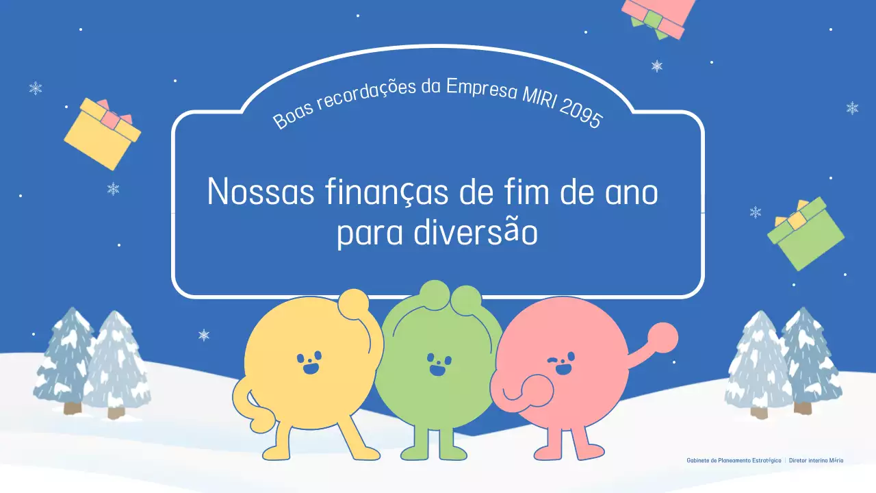 Anúncio de um evento de fim de ano azul e cor-de-rosa