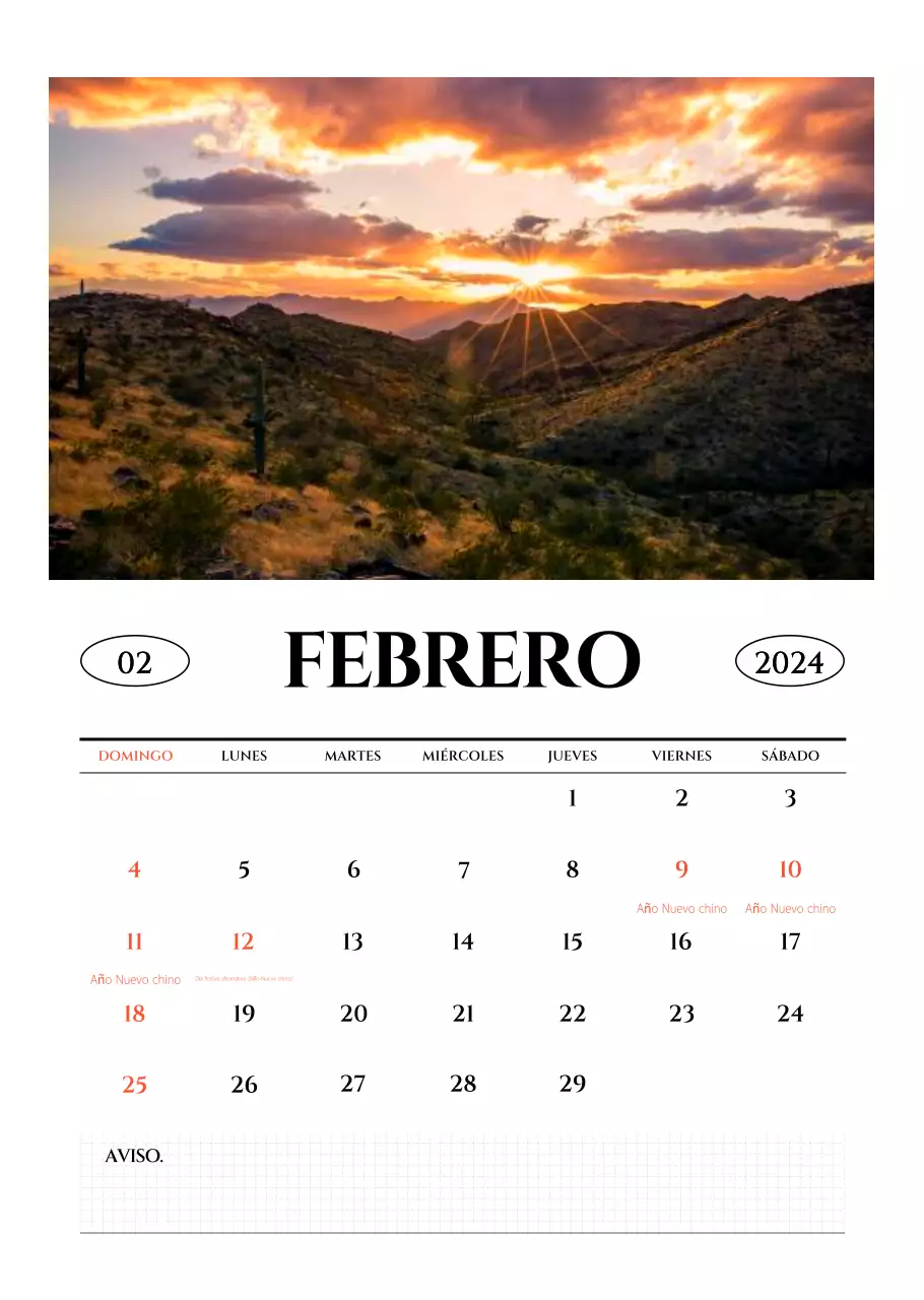 Calendario de pared de estilo sencillo con concepto de fotografía de viajes emocional en blanco y negro
