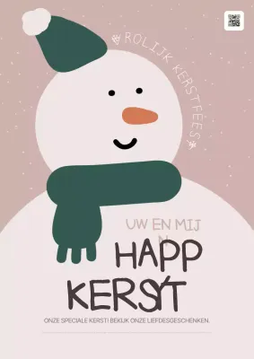 Beige gezellige kerstkaart