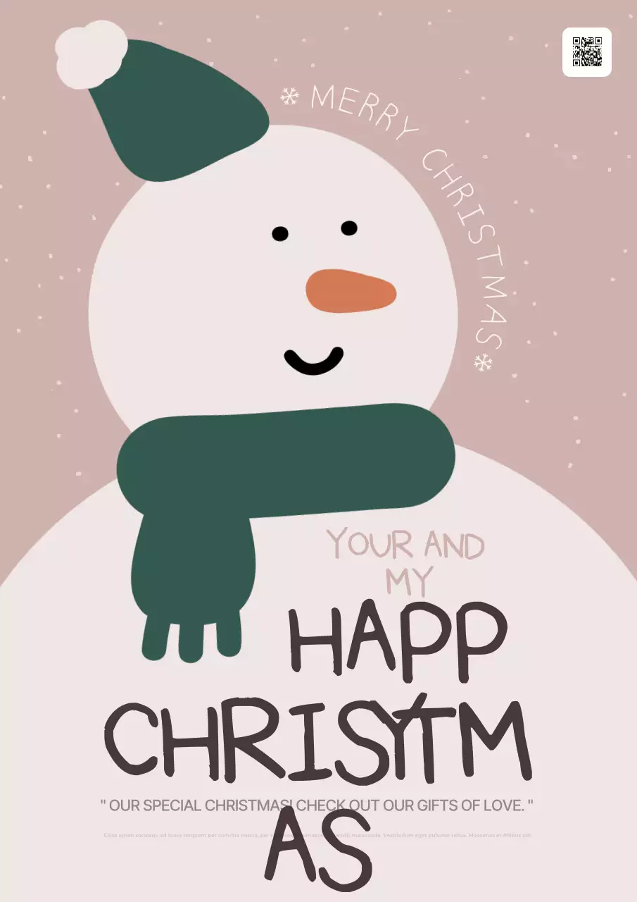 Poster mời Giáng sinh đơn giản màu be