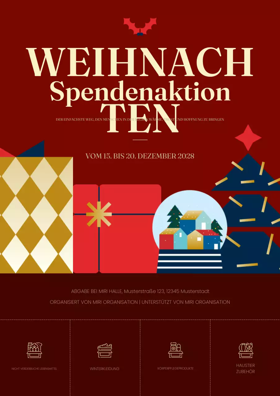 rote traditionelle Weihnachtsanzeige
