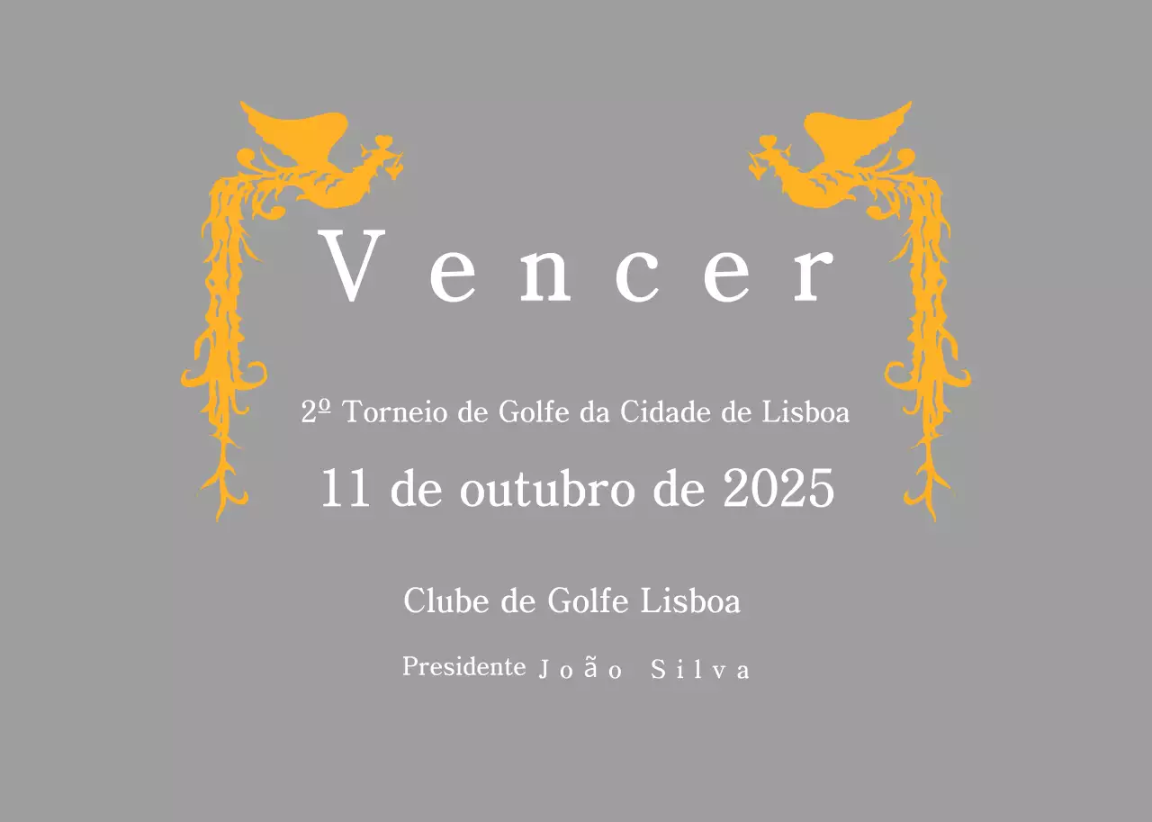 Troféu clássico de torneio de golfe com decoração colorida de fénix