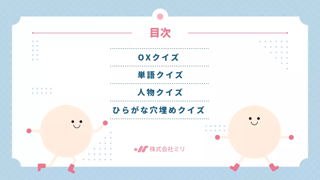 青 かわいい クイズ プレゼンテーション