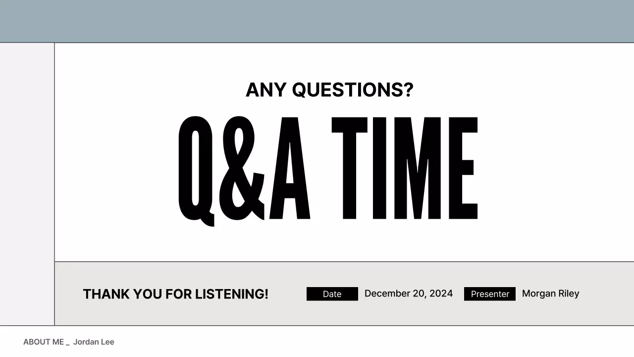 Grey Minimal Personal Introduction Presentation