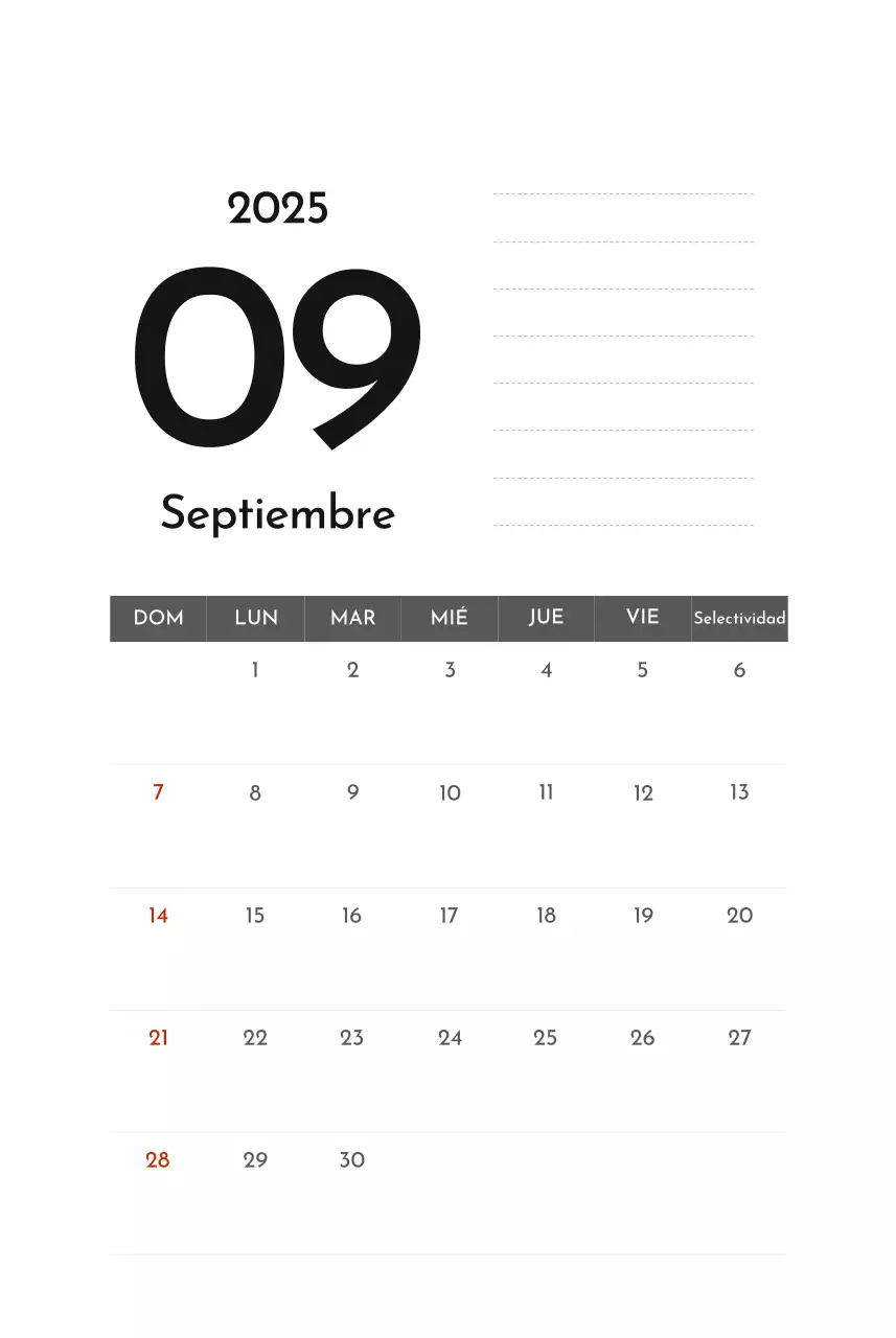 Calendario de empresa Grey Simple