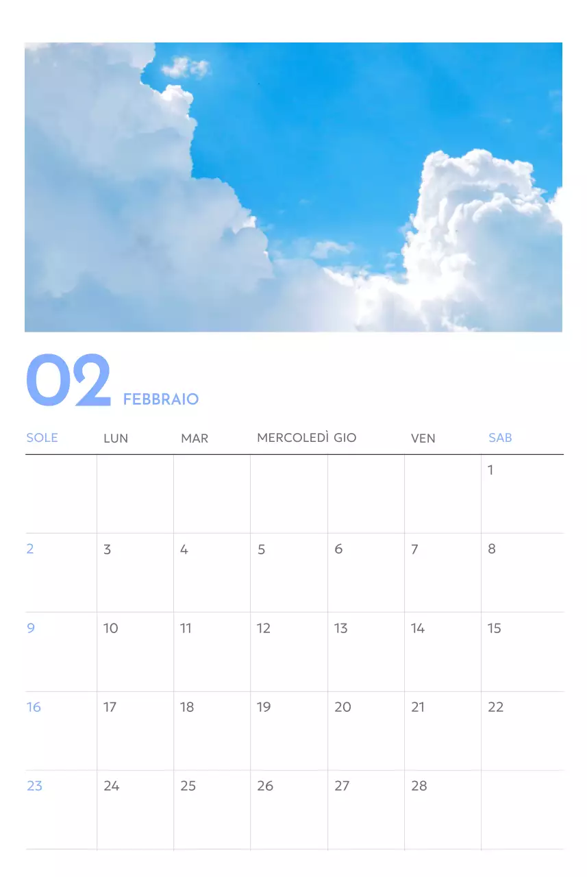 Calendario con foto tracciatore di obiettivi con un tocco di blu