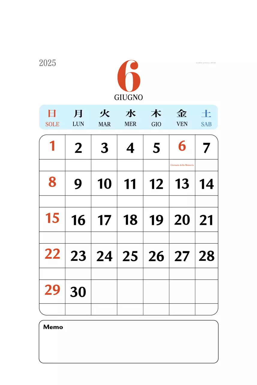 Calendario della memoria di concezione retrò in rosso