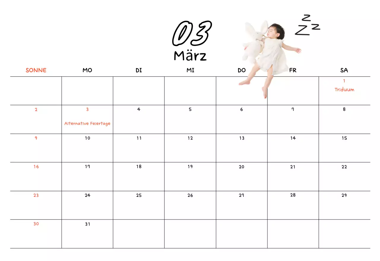 Gelber Neujahrskalender