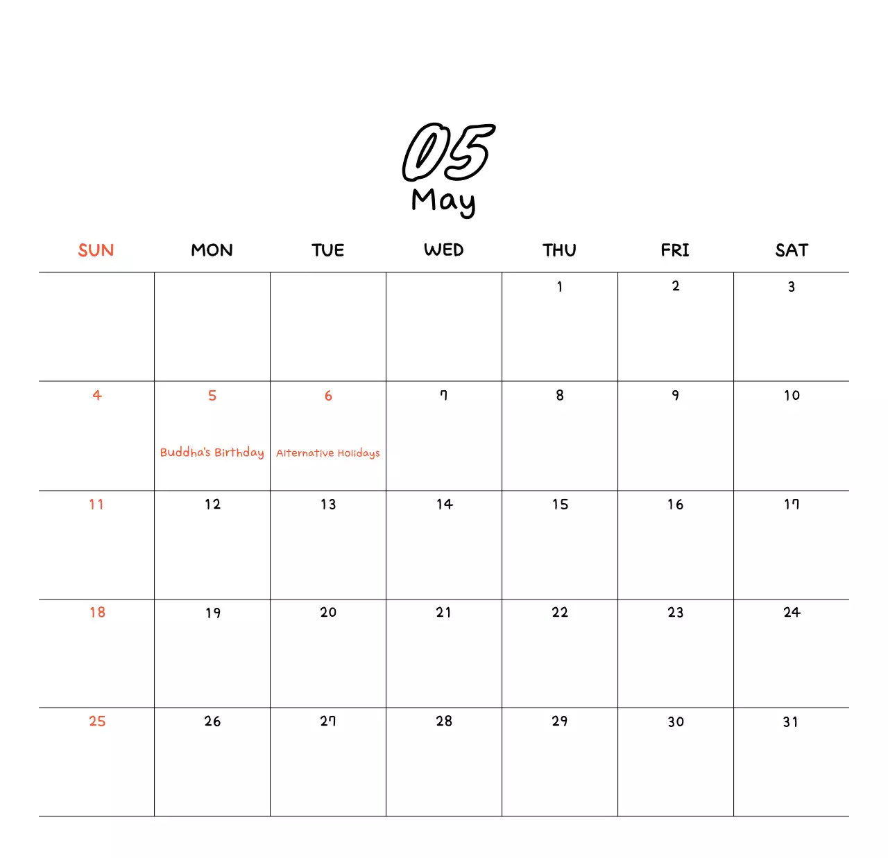 Kalender Tahun Baru berwarna putih yang nyaman