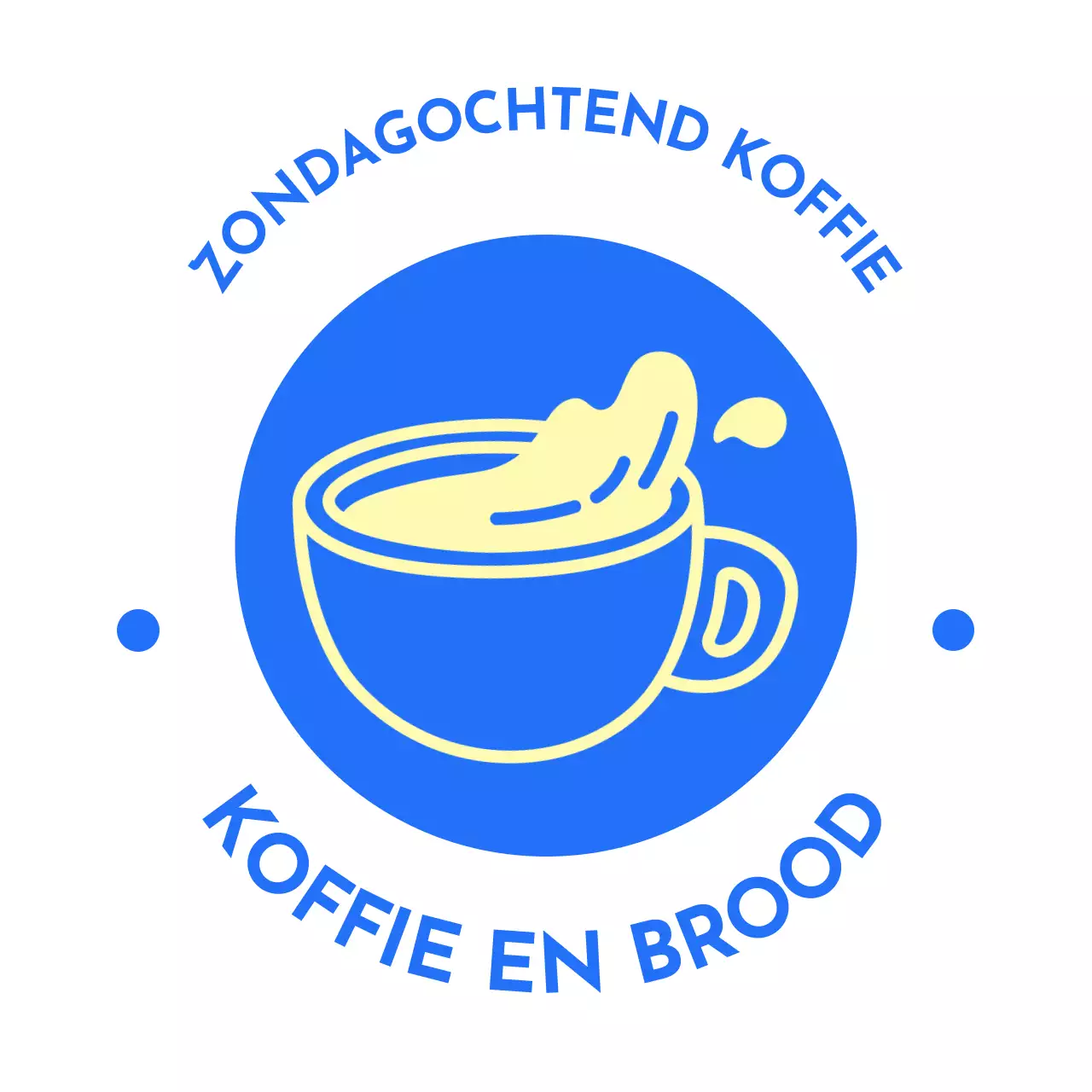 Blauw eenvoudig koffielogo