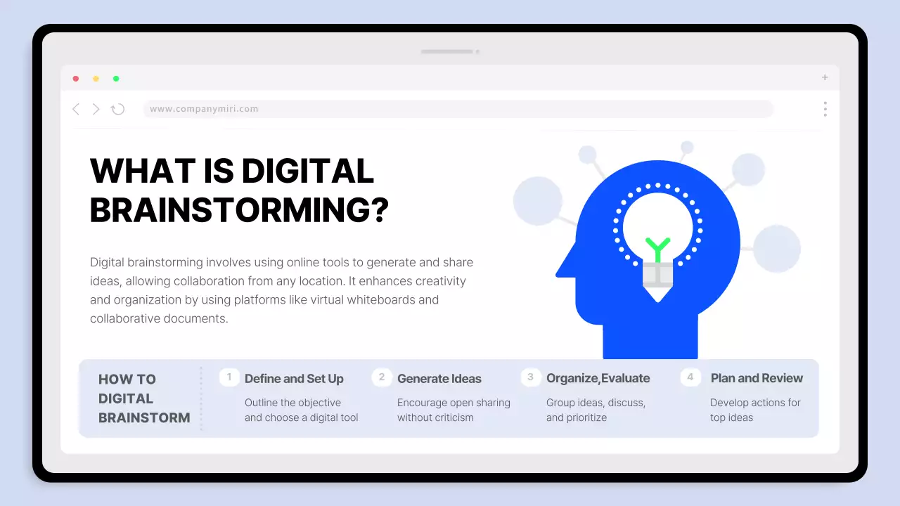 블루 모던 브레인스토밍 가이드 프레젠테이션