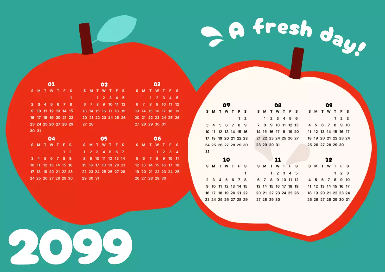 赤 かわいい カレンダー スケジュール ポスター