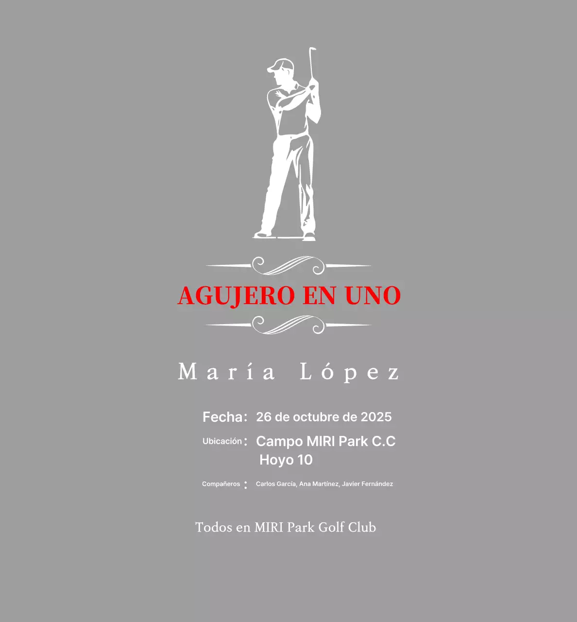 Placa clásica de golf con la ilustración de un golfista jugando al golf