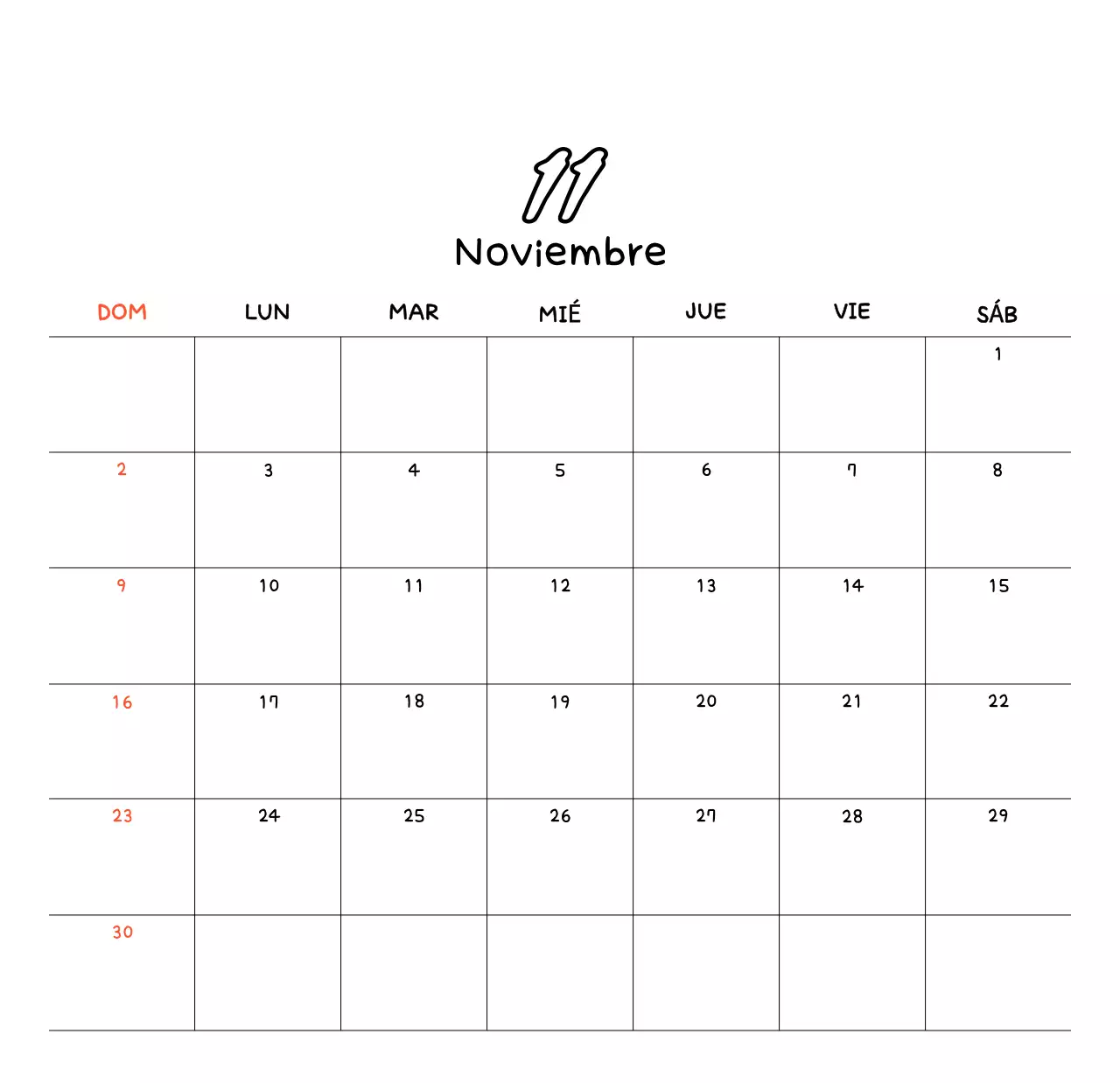 Calendario de Año Nuevo acogedor y blanco