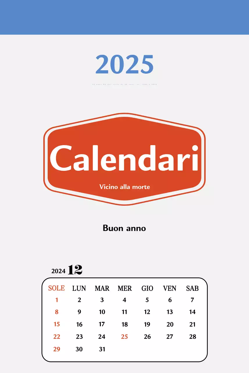 Calendario della memoria di concezione retrò in rosso