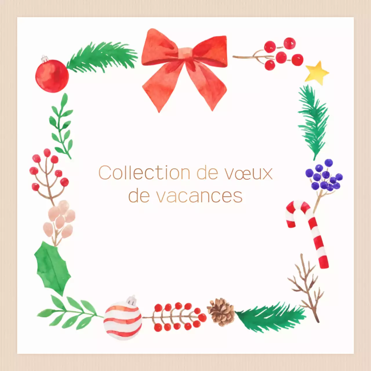 Carte de vœux rouge pour les fêtes de fin d'année