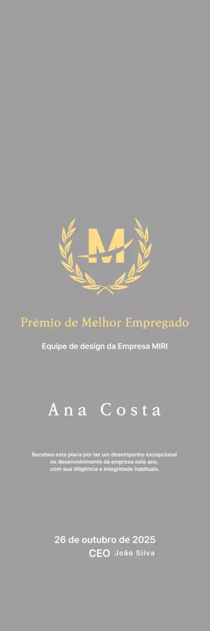 Placa de inscrição com louros