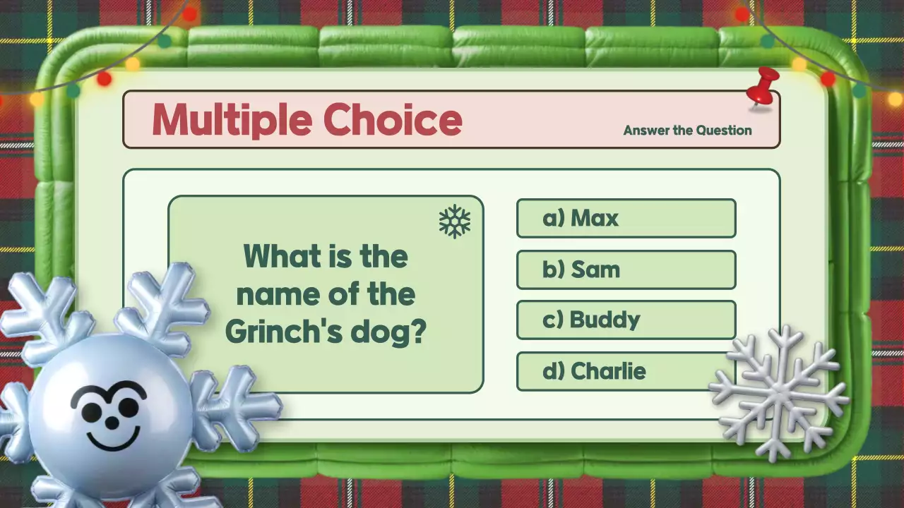 Red Traditional Christmas Quiz Guide Presentation