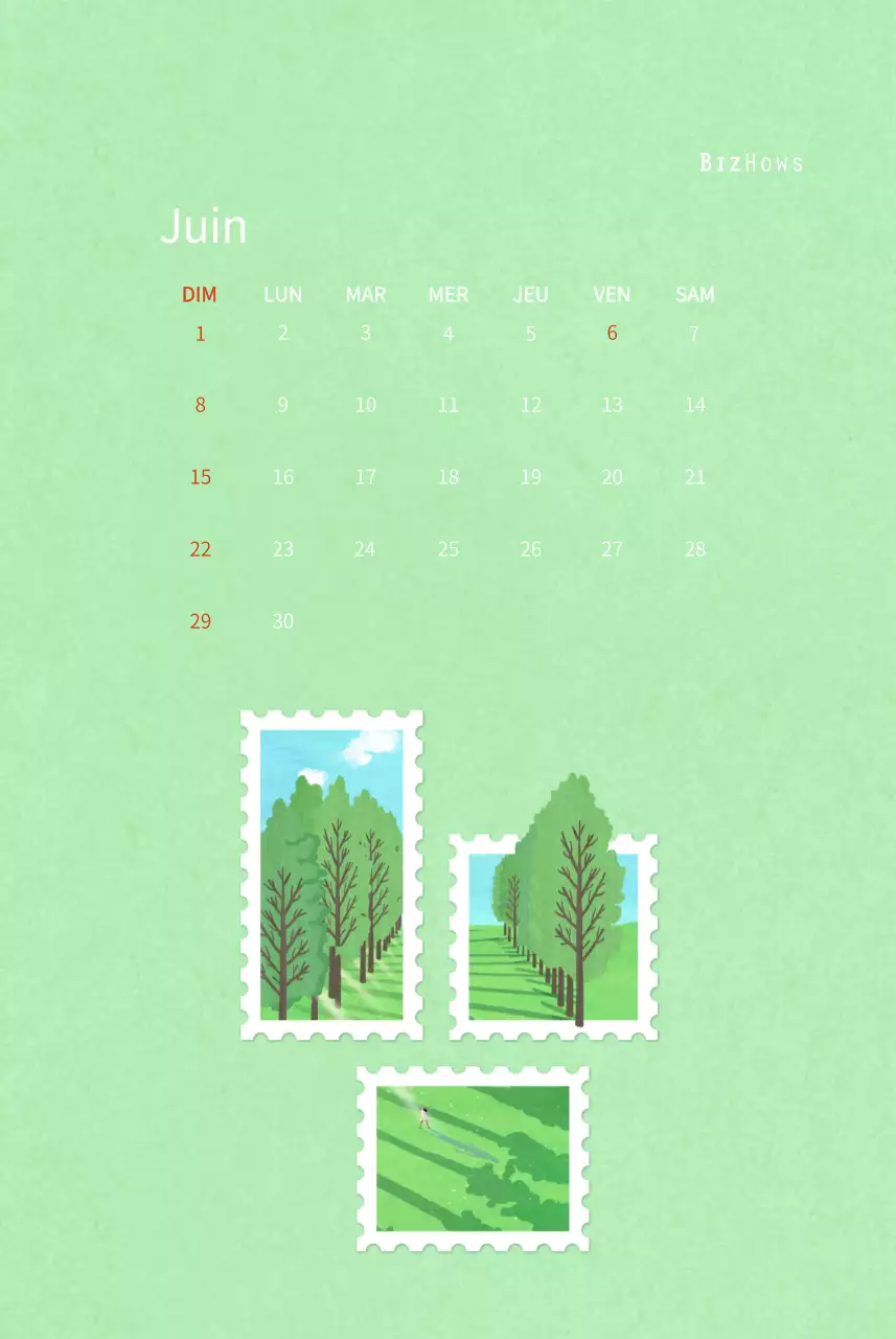 Calendrier du Nouvel An avec illustrations chaleureuses