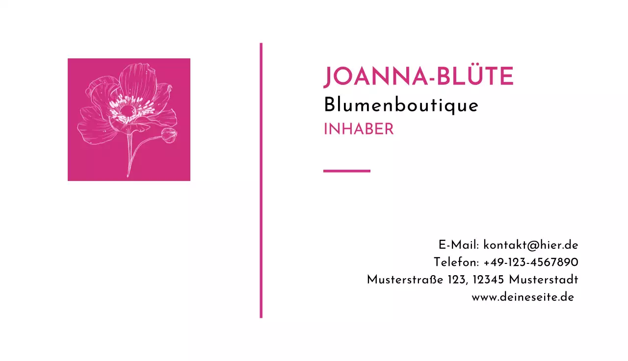 rosa elegante Visitenkarte