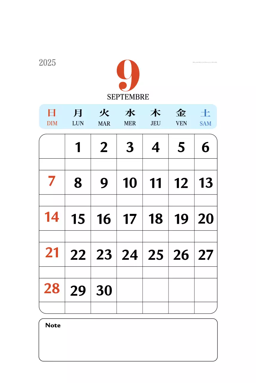 Calendrier de mémoire rétro en rouge