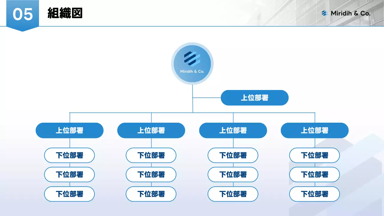 青 モダン 会社紹介 プレゼンテーション