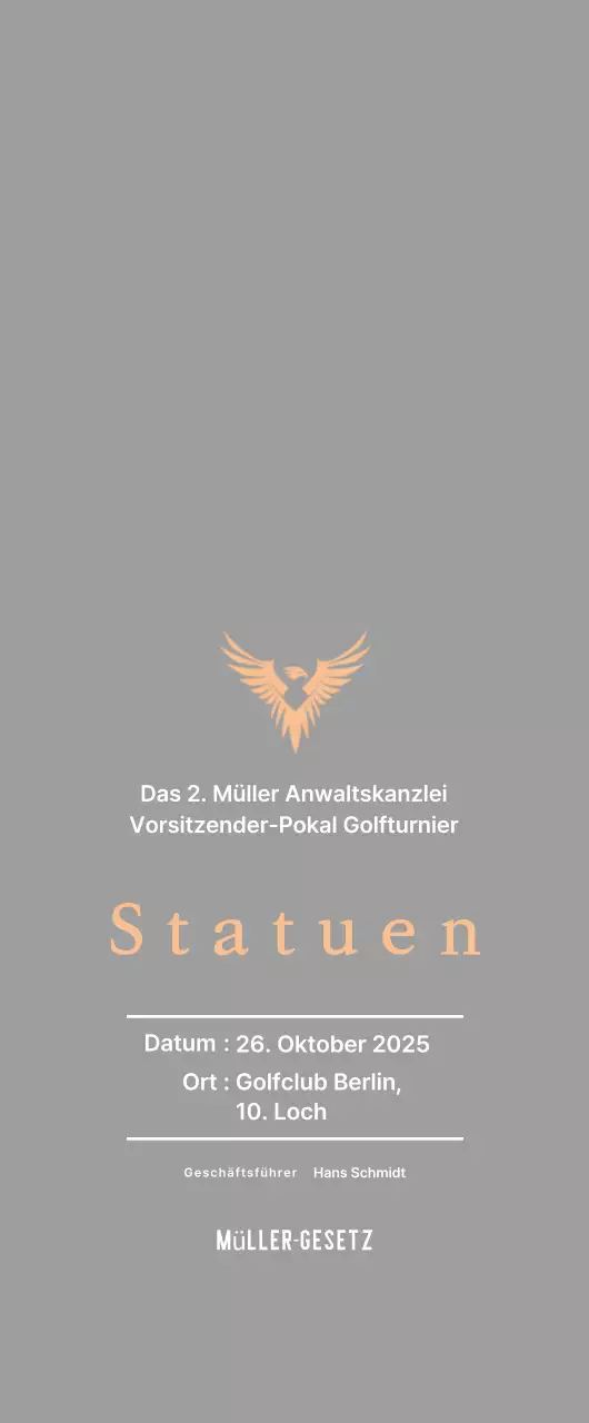 Hübsche Golfturnier-Plakette mit einem Adler