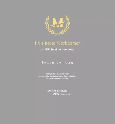 Nette plaquette met lauweren