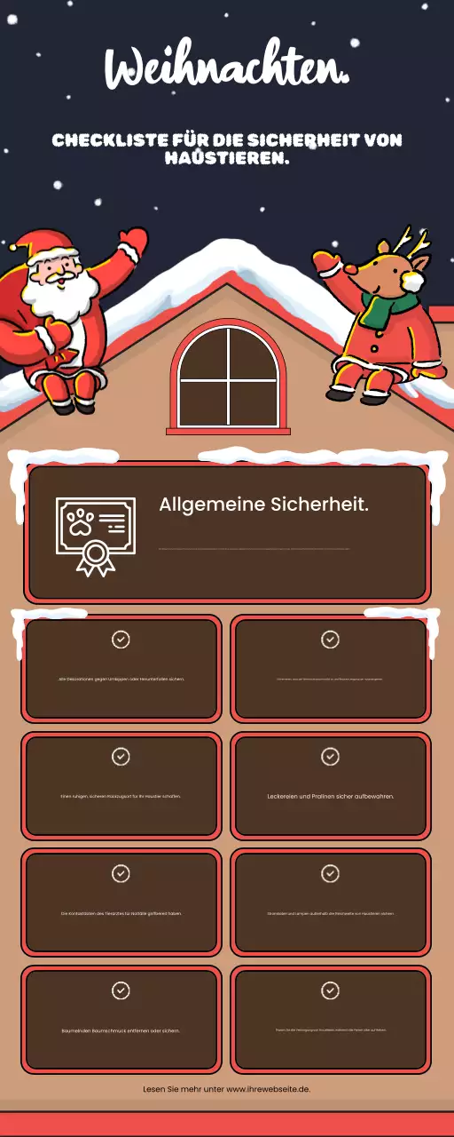 braune festliche Checkliste für Haustiere