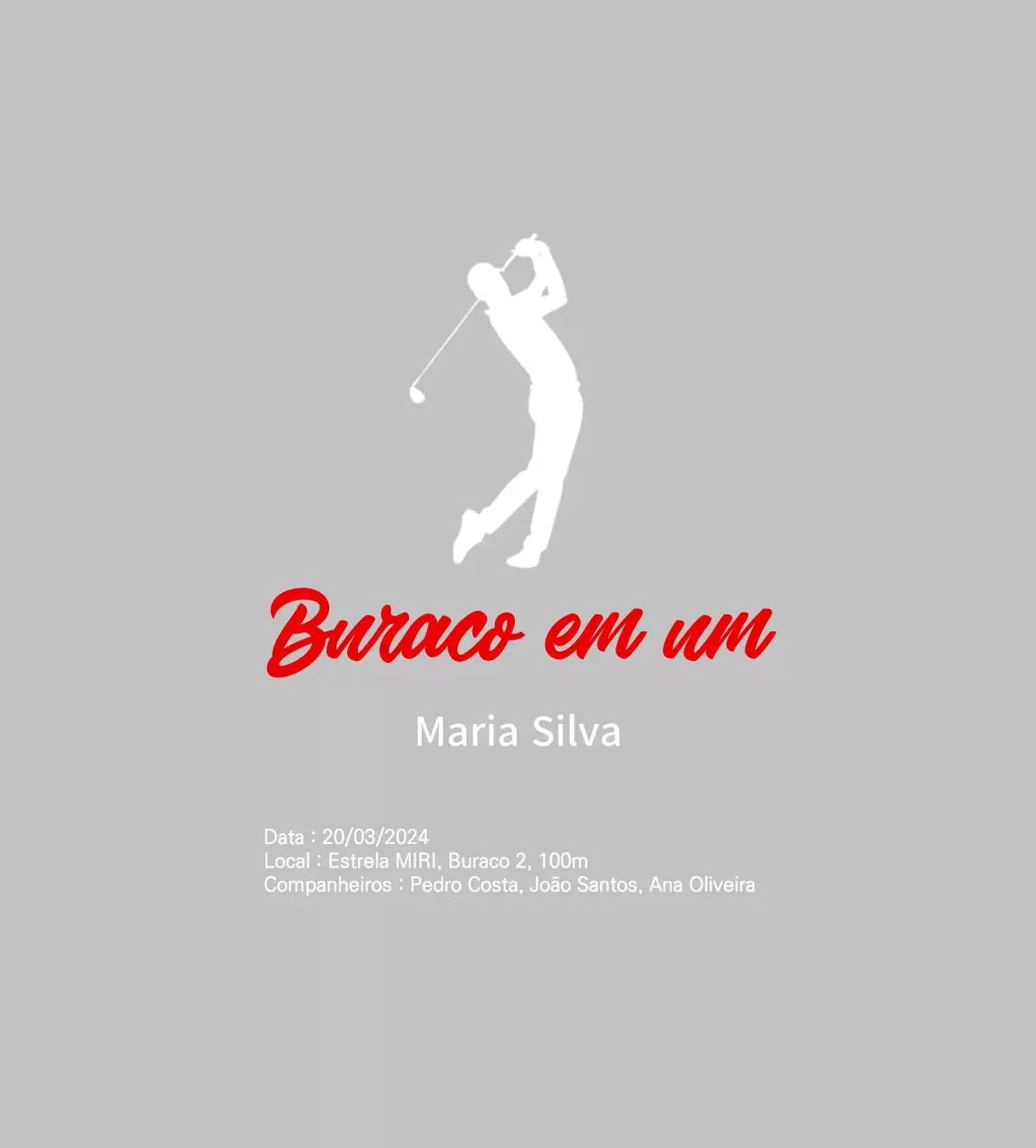 Celebrar o golfe simples