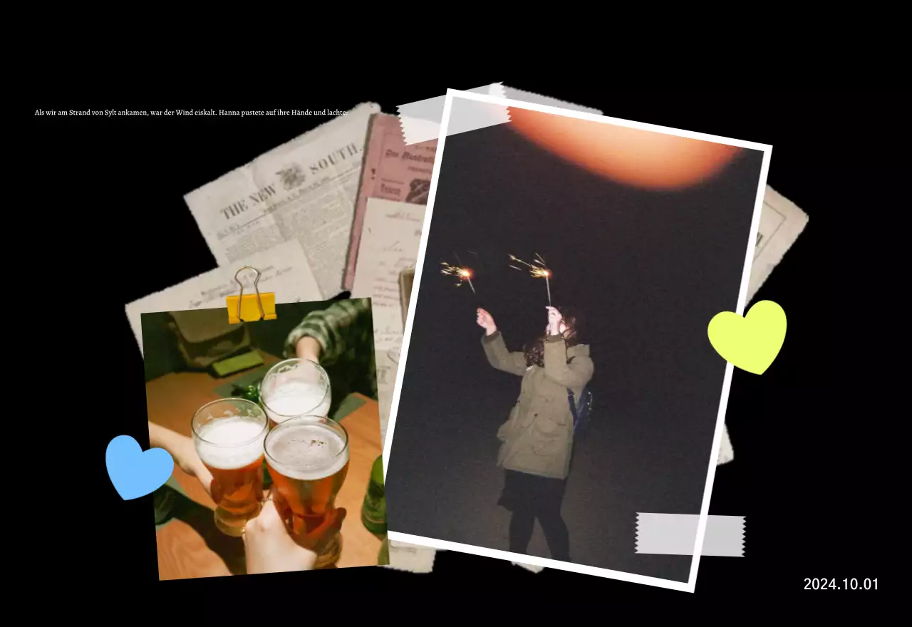 Fotokalender mit alten Erinnerungen und Fotorahmen