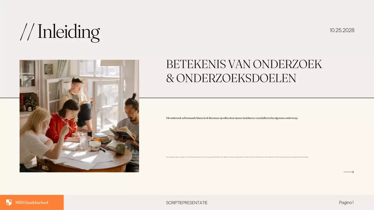 Beige Modern Onderwijsscriptie Presentatie