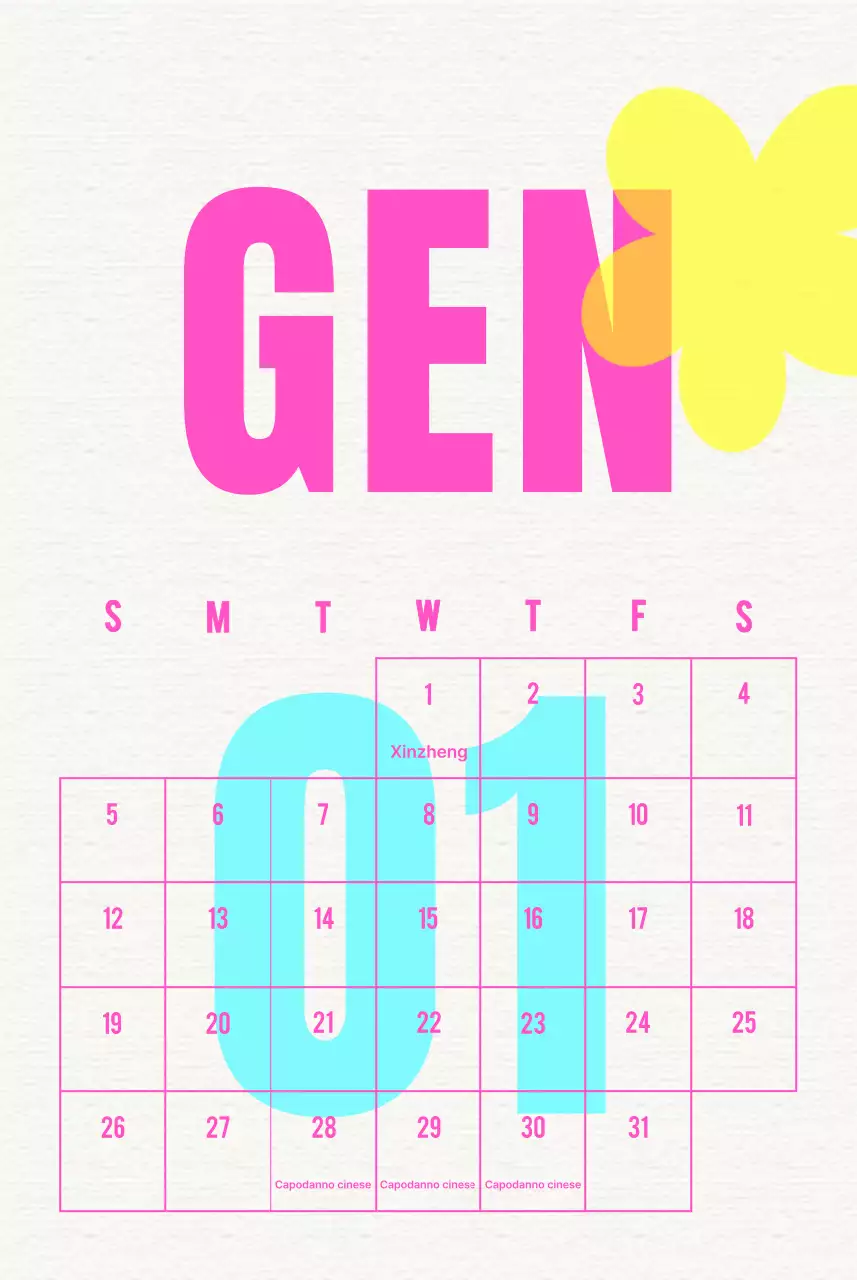 Calendario d'epoca Celebrate Blue