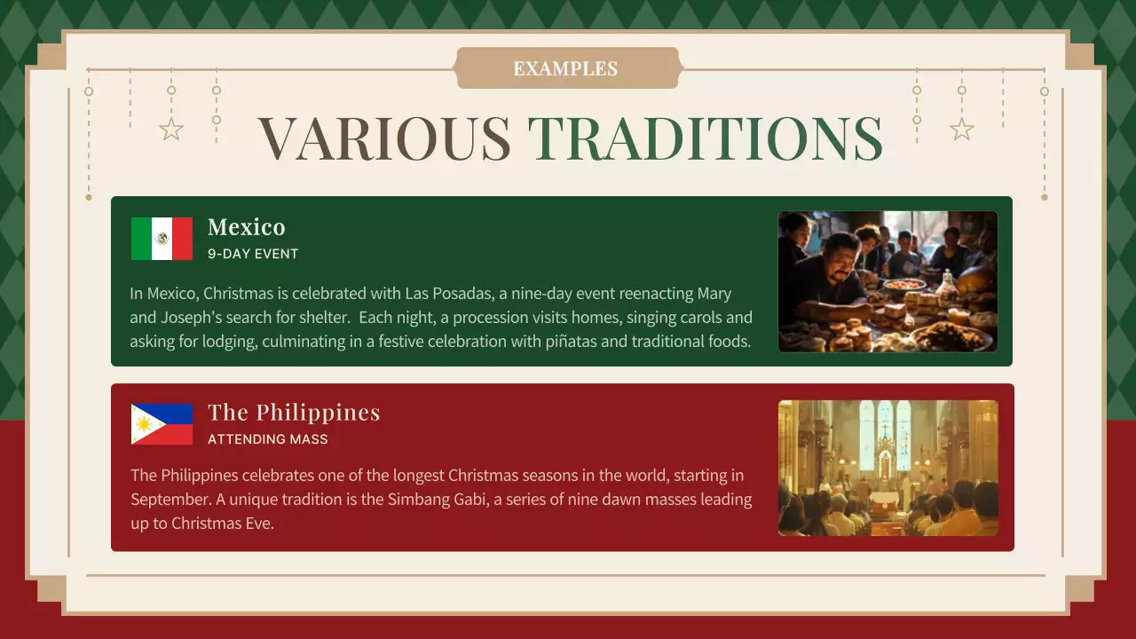 그린 전통 크리스마스 가이드 프레젠테이션