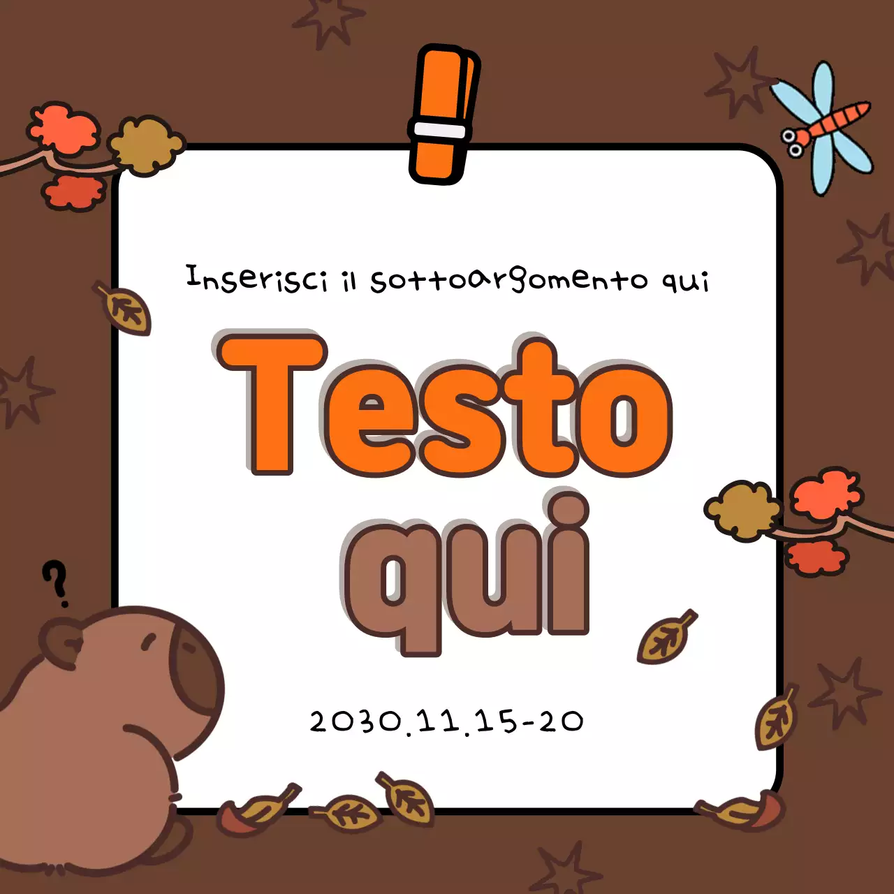 Copertura autunnale in marrone e arancione