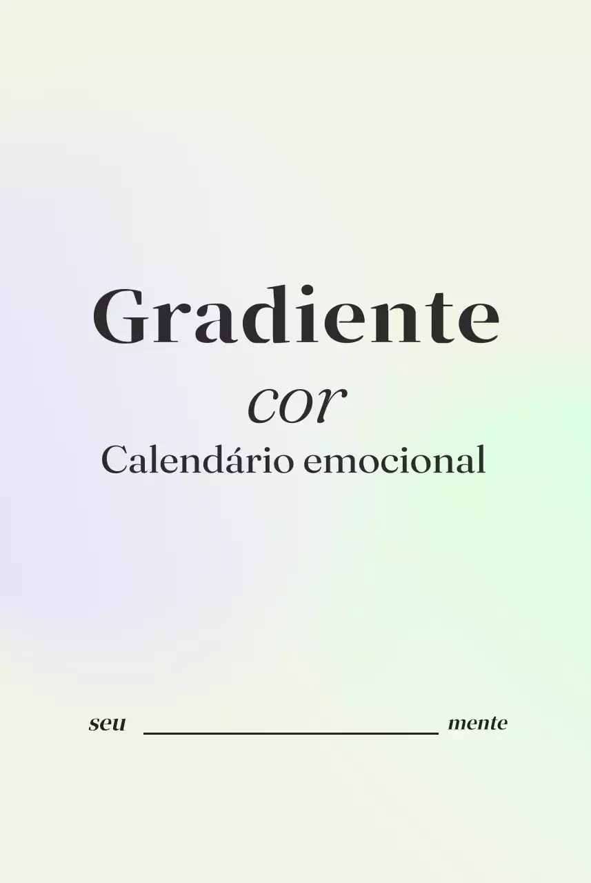 Texto do calendário minimalista em gradiente