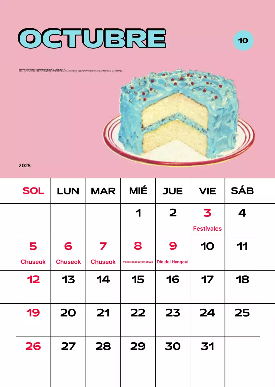 Coloridos calendarios con diversas ilustraciones retro