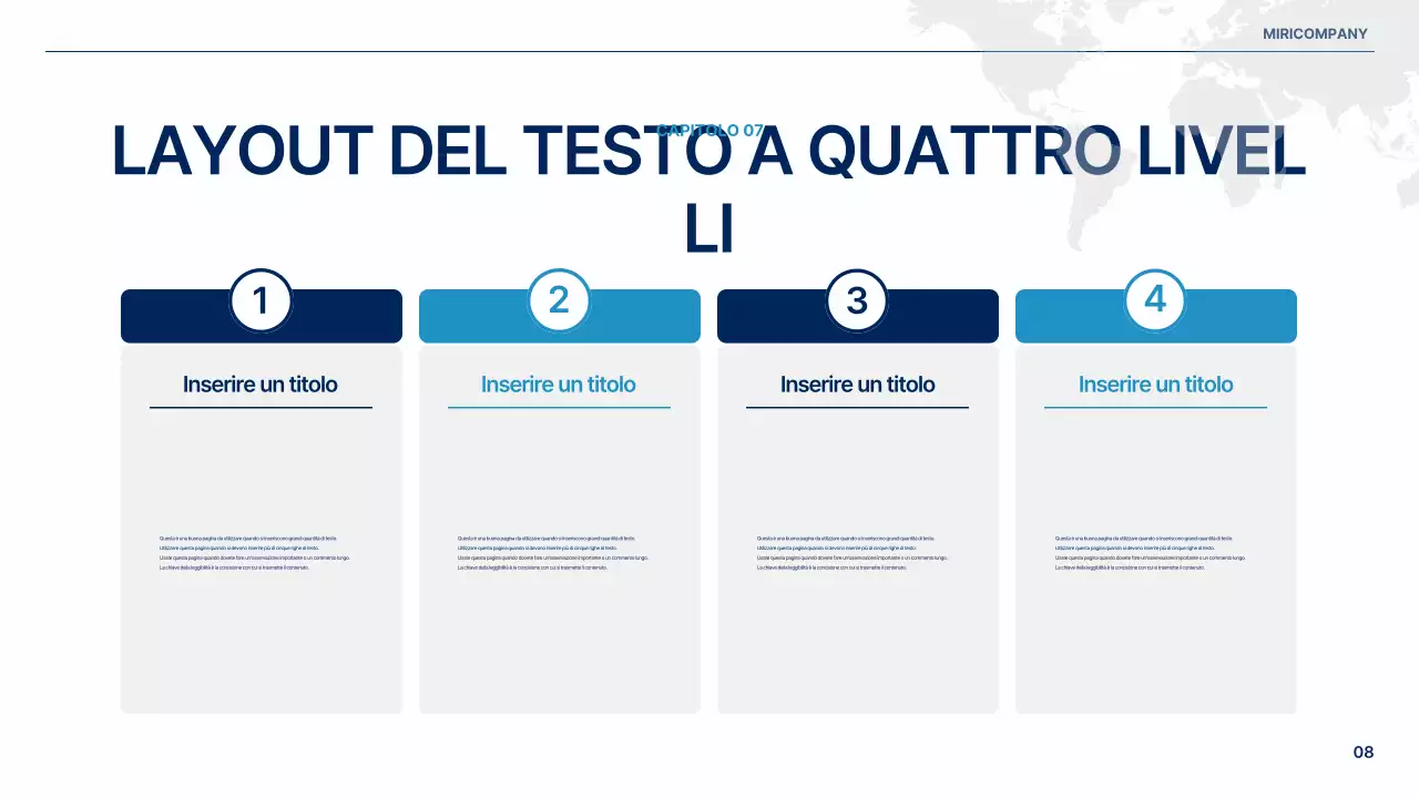 Un semplice piano aziendale globale in bianco e blu