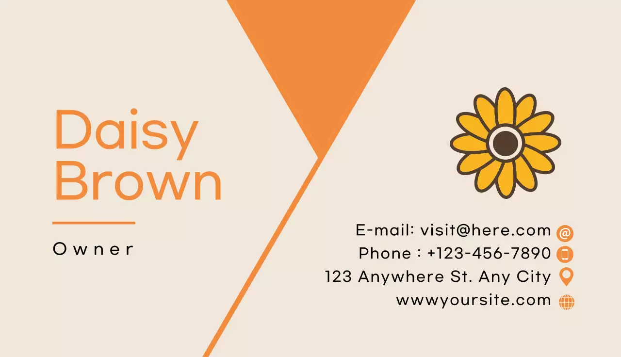 Orange Simple Business Card