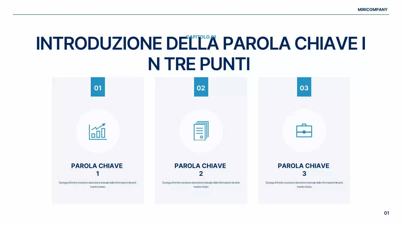 Un semplice piano aziendale globale in bianco e blu