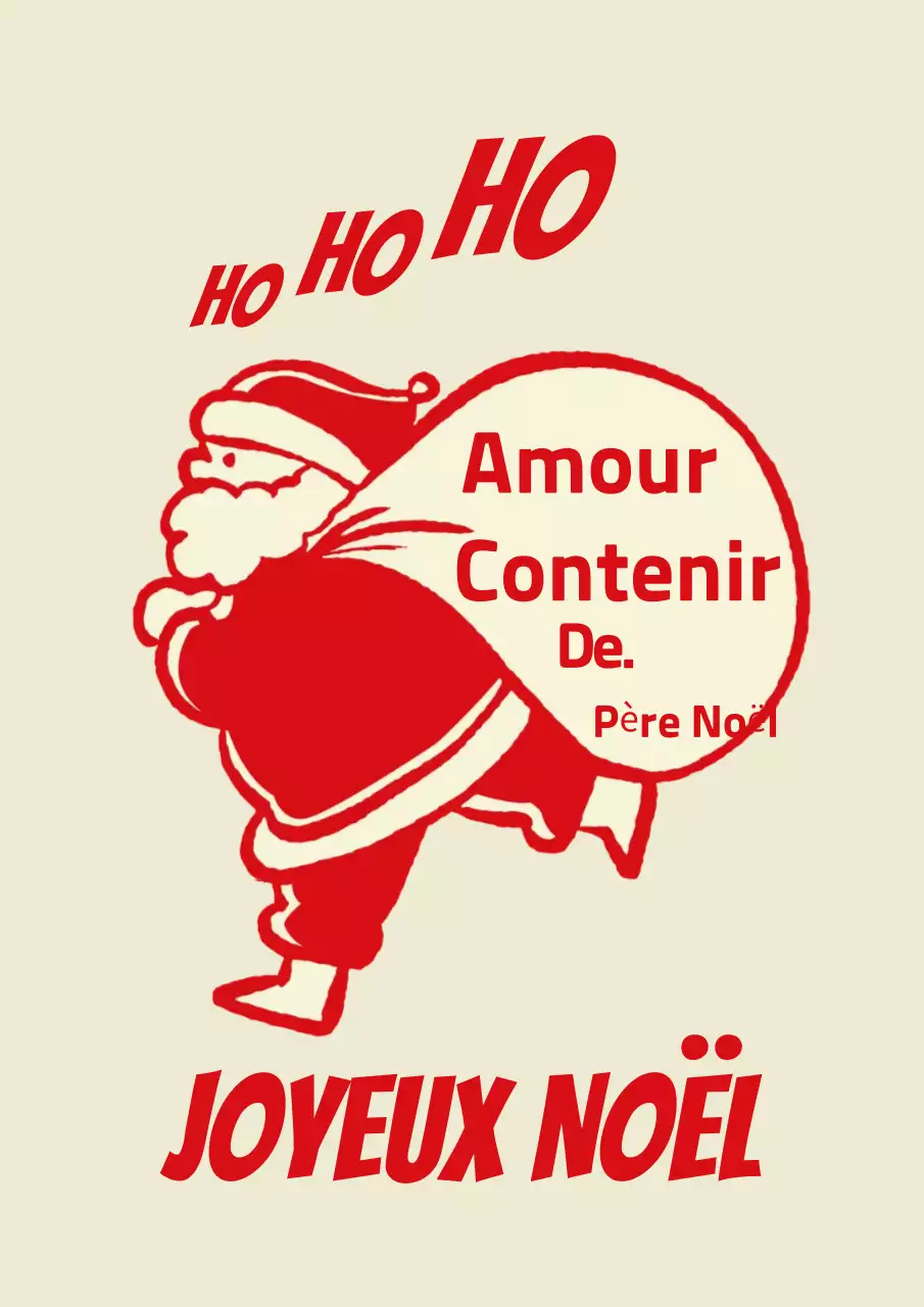 Carte postale rouge de Noël