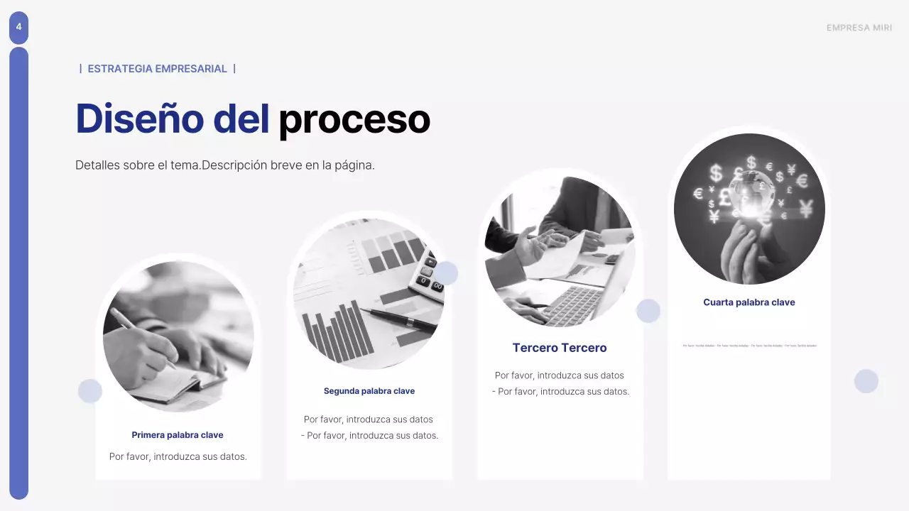 Un sencillo plan de empresa en azul y gris